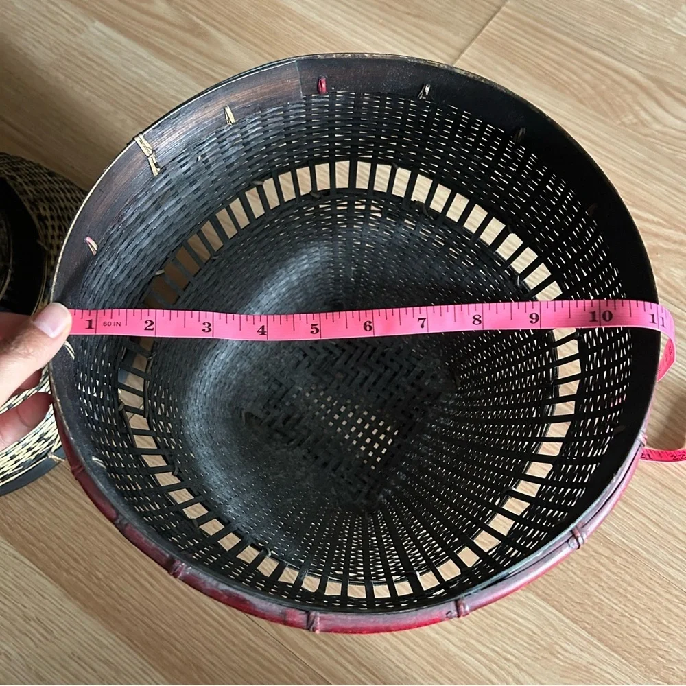Traditional Vintage Asian Hand Woven Fishing Basket